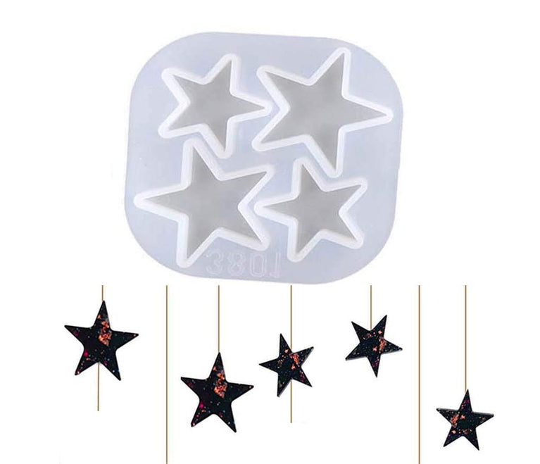 snoogg â„¢pack of one sun design and 4 cavity star silicone molds for epoxy resin casting f