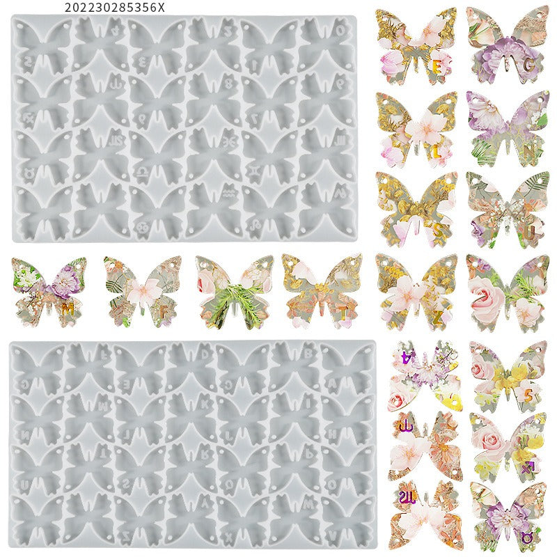 large 24 cavities butterfly key holder pendent decoration and multipurpose use resin moulds