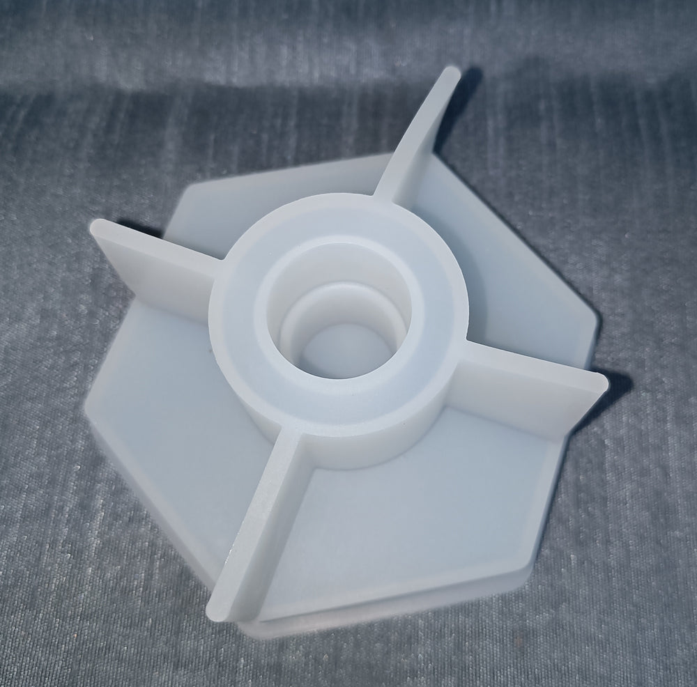 wax candle holder resin mold town hexagon bottom