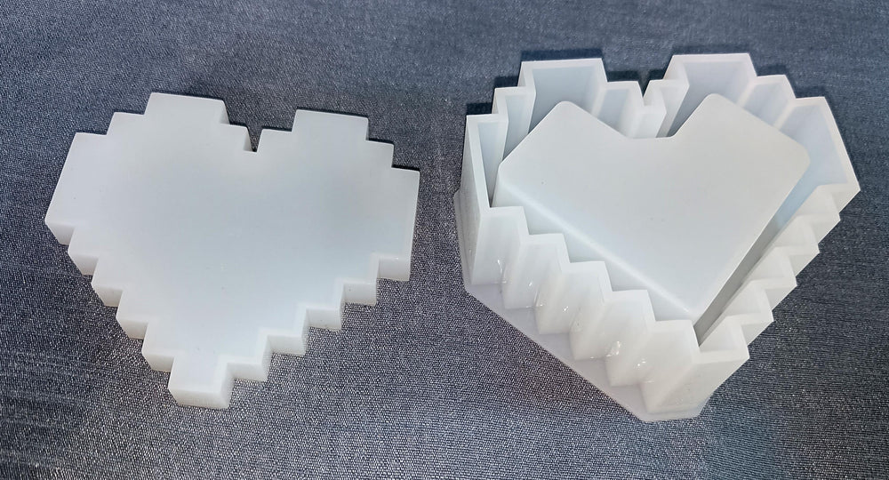 snoogg 1 pack set of two moulds zifzag heart shape gift box for base and cover heavy duty m