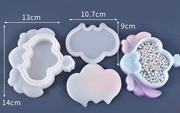 silicone resin gift box mould heavy duty set of two mould body and cover stylish design bat