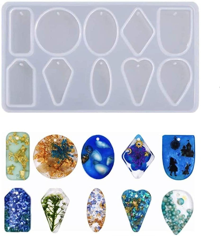 Silicone Resin jewellery mold 10 cavities. Suitable for pendent , earning and other body decoration .