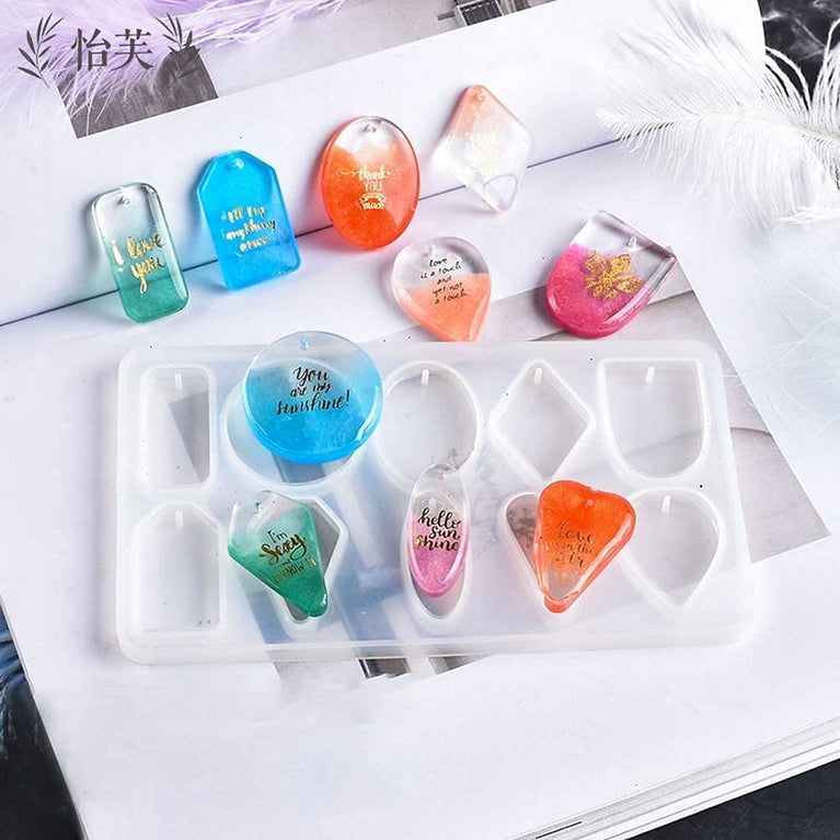 Silicone Resin jewellery mold 10 cavities. Suitable for pendent , earning and other body decoration .