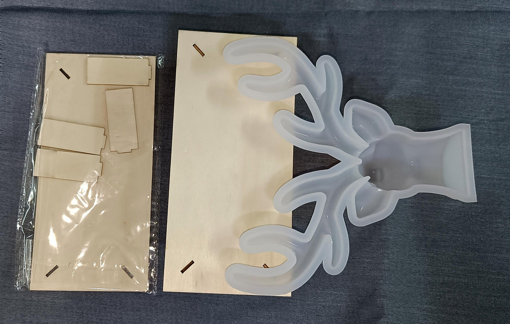 diy snoogg epoxy resin casting decoration mould deer silicone mold with wooden casting supp
