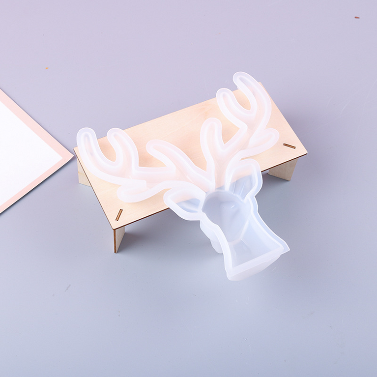 diy snoogg epoxy resin casting decoration mould deer silicone mold with wooden casting supp