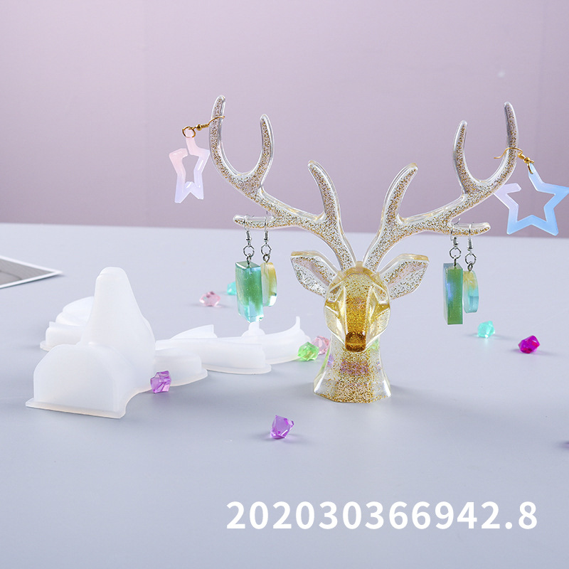diy snoogg epoxy resin casting decoration mould deer silicone mold with wooden casting supp