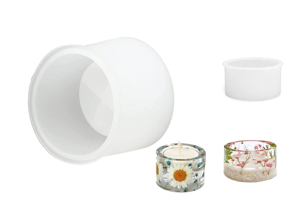 snoogg ™pack 1 tea light candle holder round shape silicone molds for epoxy resin casting