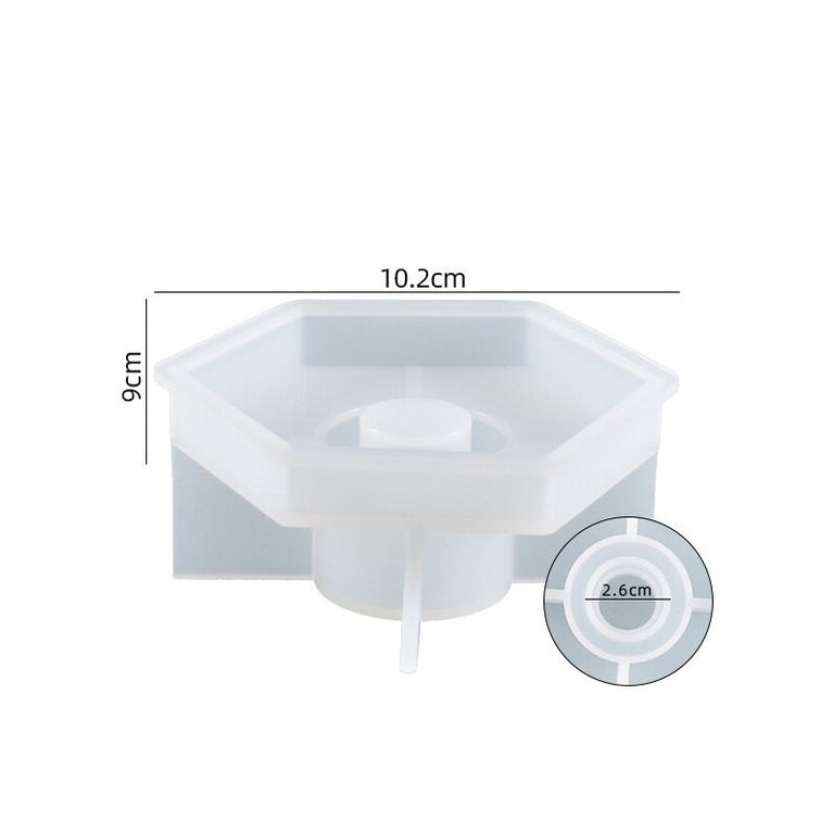 hexagonal candlestick silicone mold diy handmade epoxy resin concrete cement resin casting