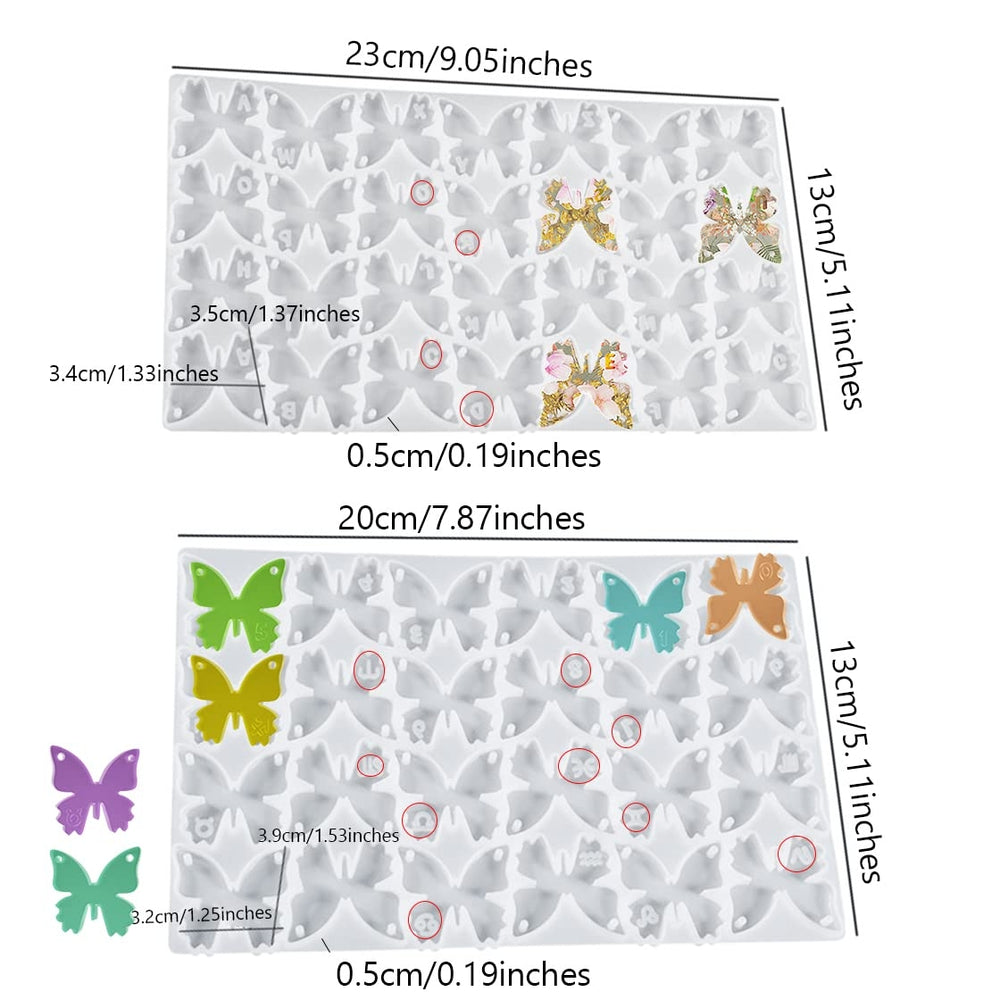 large 24 cavities butterfly key holder pendent decoration and multipurpose use resin moulds