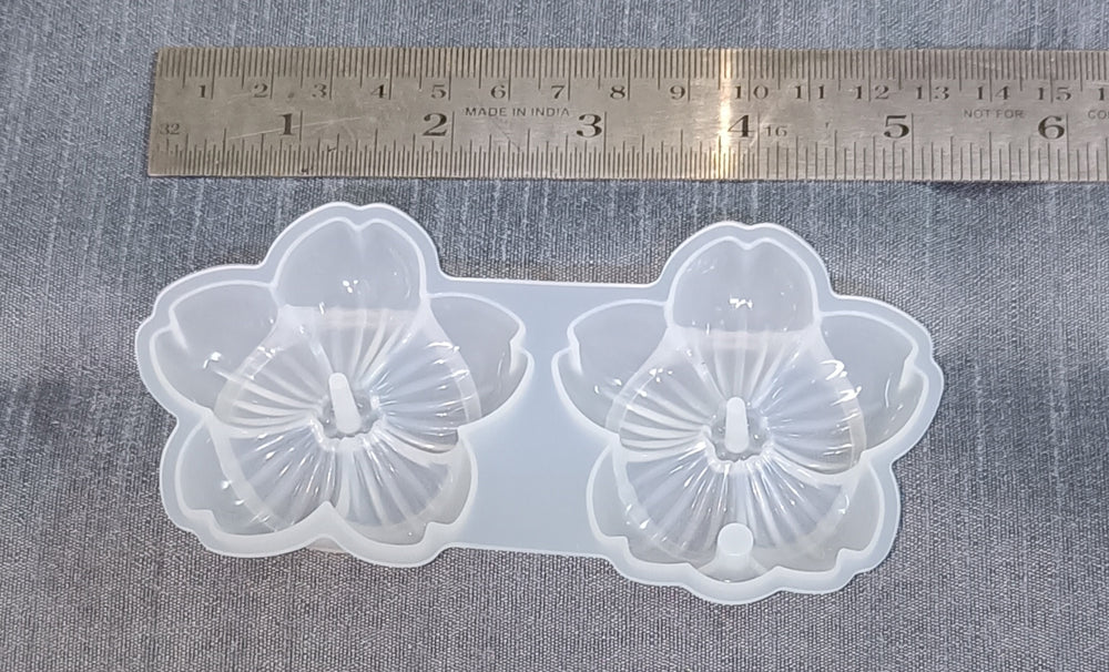 flower shape 2 cavities silicone resin casting mould for jewellery and multiuse