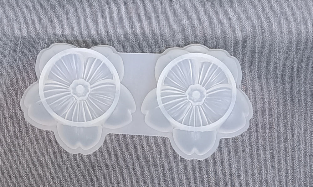 flower shape 2 cavities silicone resin casting mould for jewellery and multiuse