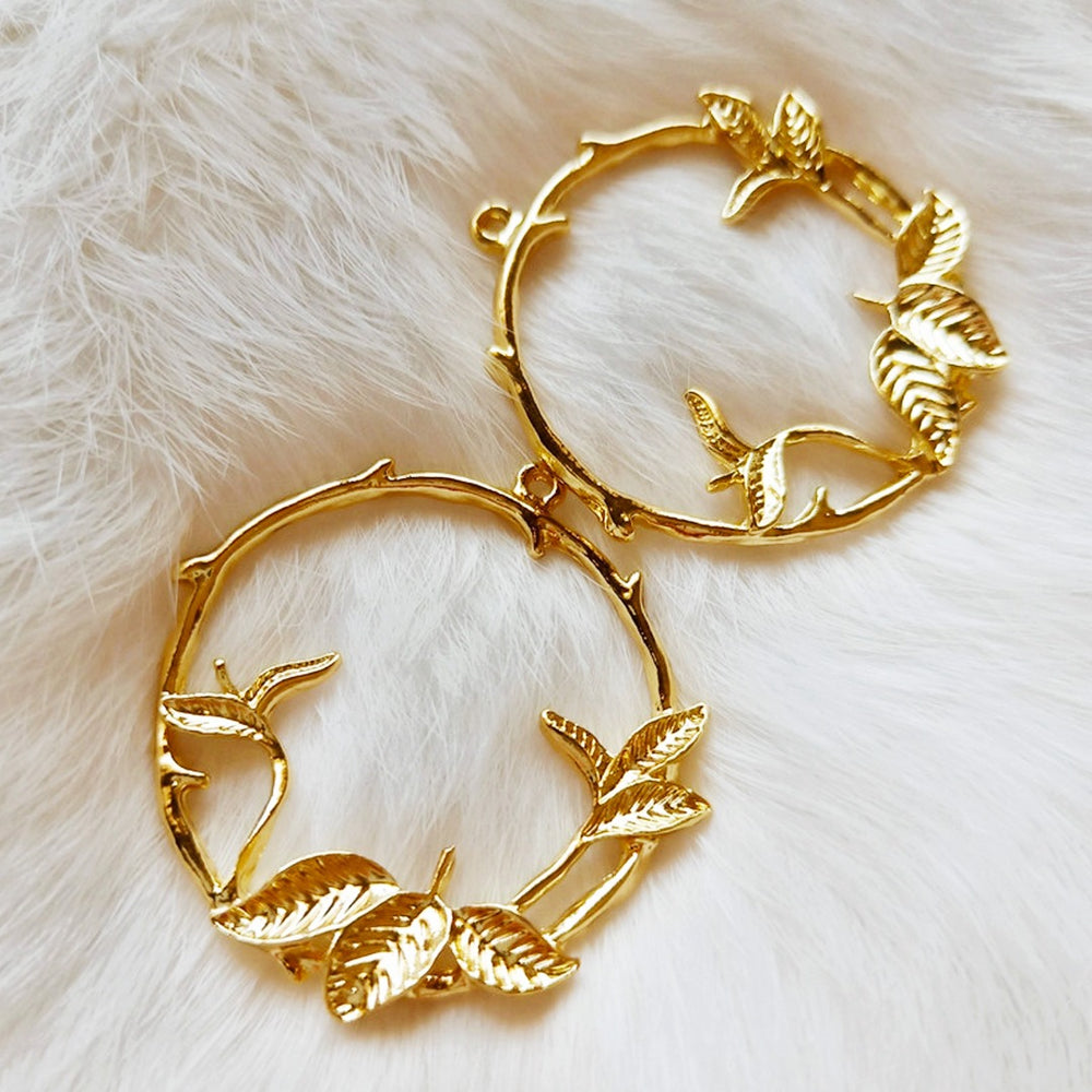 21 pc pack heart and leaft design gold plated pendent charm for resin uv art thick micron p