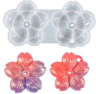 flower shape 2 cavities silicone resin casting mould for jewellery and multiuse