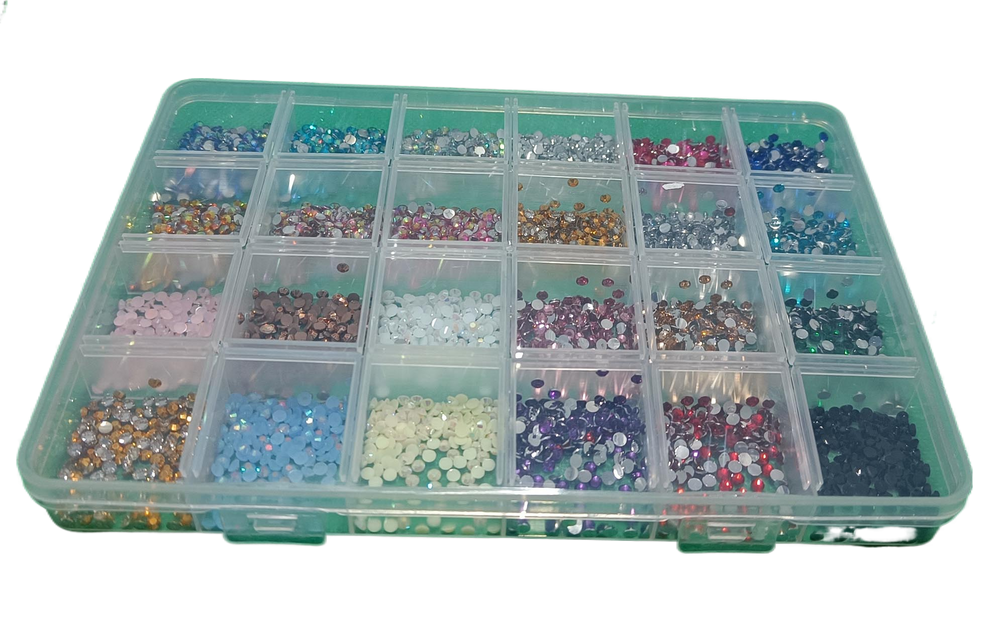 multicolour stone in 24 colours packed in compartment storage box box imported size about 2