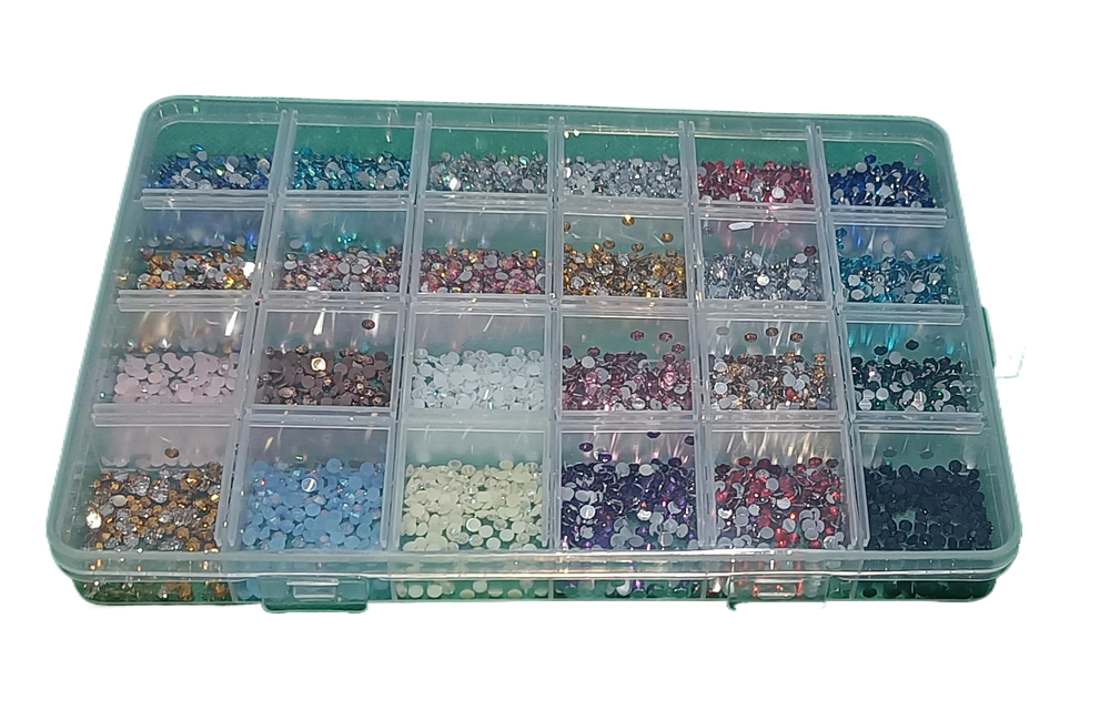 multicolour stone in 24 colours packed in compartment storage box box imported size about 2