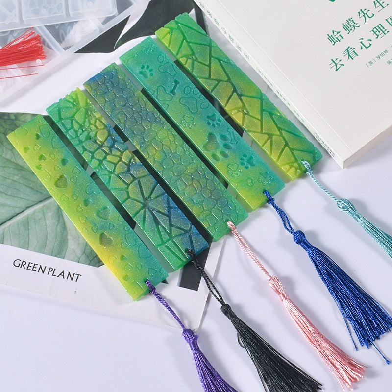 book mark resin casting mould set of five different designers pattern