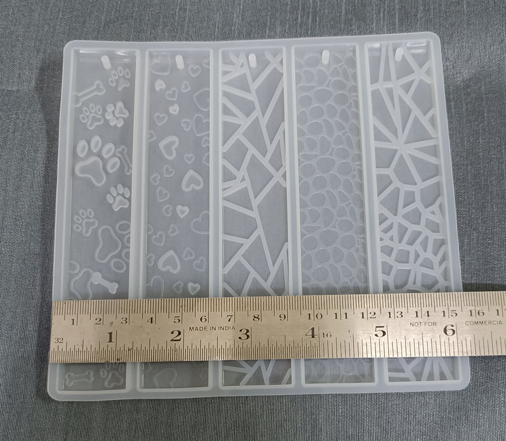 book mark resin casting mould set of five different designers pattern