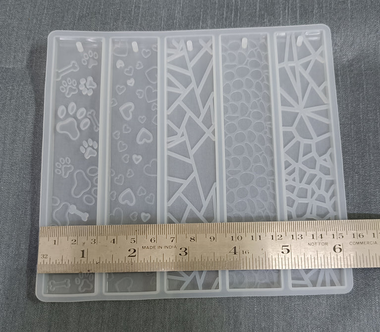 book mark resin casting mould set of five different designers pattern