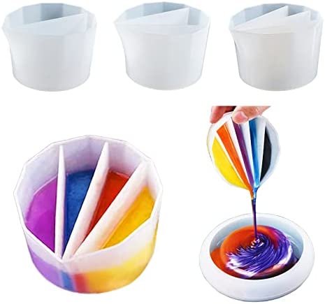 silicone mixing cups for resin art 4 compartment 1