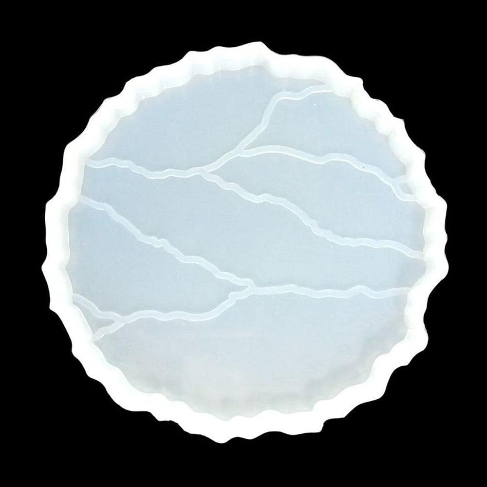 snoogg ™1 pack 10cm round shape crack design coaster silicone moulds use for resin castin