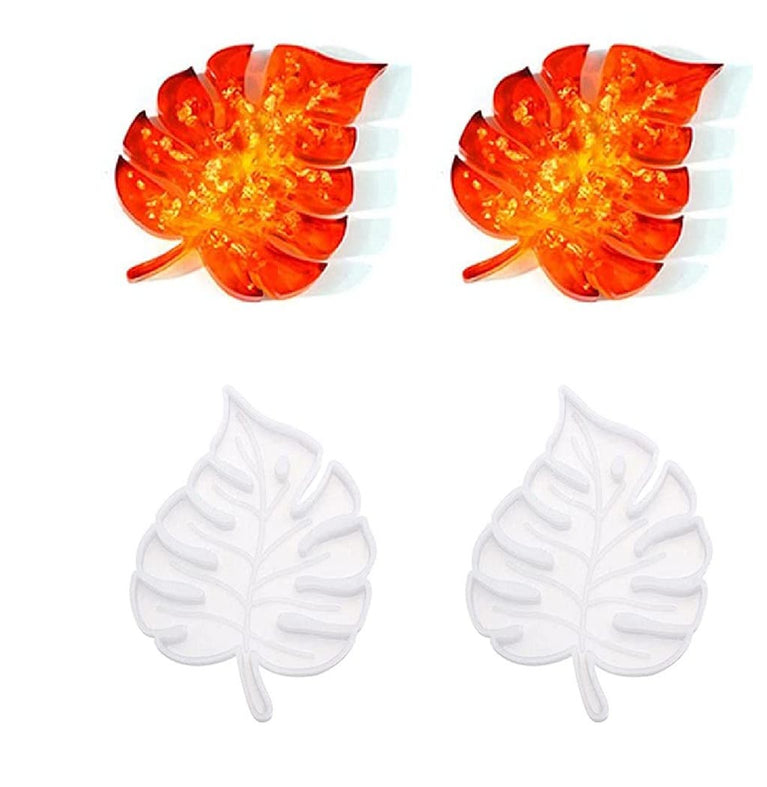snoogg a 4 pack 10cm leaf coaster silicone molds for epoxy resin casting for event resin ar
