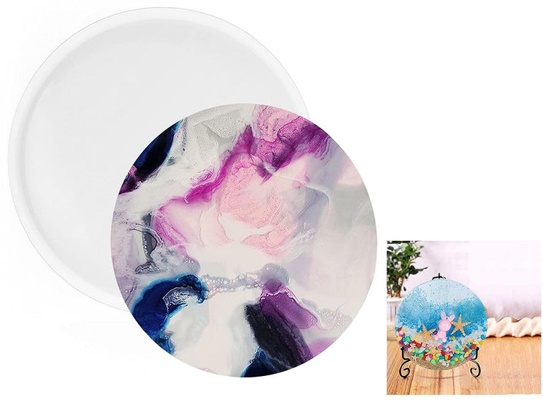 snoogg ™1 pack of 8 inch round disc silicone molds for epoxy resin casting for event resi