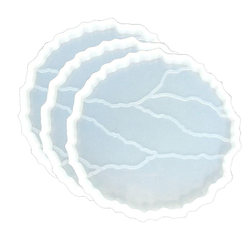 snoogg ™1 pack 10cm round shape crack design coaster silicone moulds use for resin castin