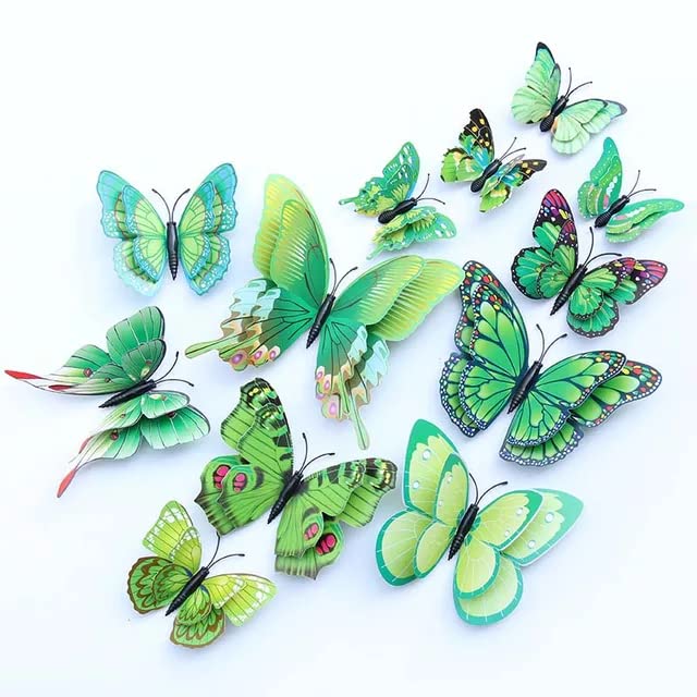 snoogg 2 ply butterfly wall decals multicolour 3d wall stickers removable mural with magnet