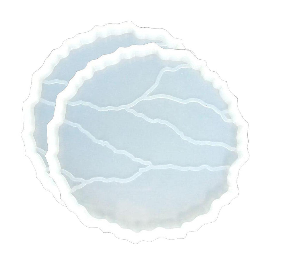 snoogg ™1 pack 10cm round shape crack design coaster silicone moulds use for resin castin