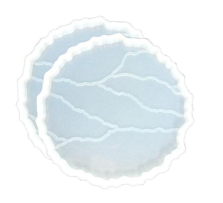 snoogg ™1 pack 10cm round shape crack design coaster silicone moulds use for resin castin