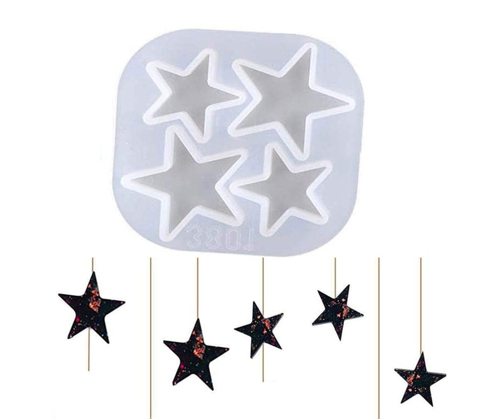 snoogg ™pack of one sun design and 4 cavity star silicone moulds use for resin casting fo