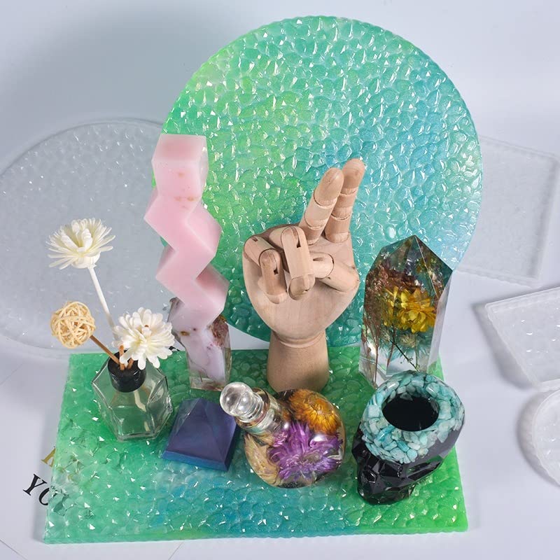 snoogg 1 pack of 10 inch 3d textured disc round resin moulds for epoxy resin casting