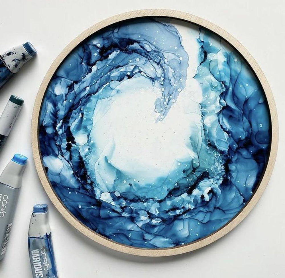 snoogg artist depth wooden circle cradled panel for painting resin pouring diy drawing and