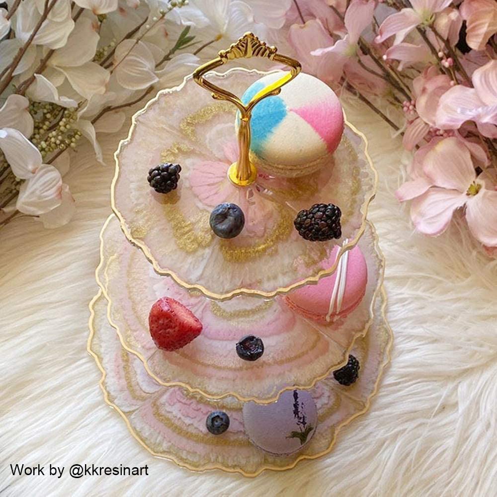 3 tier cake and cupcake stand 3 mould set with gold metal hardware for birthdays wedding pa