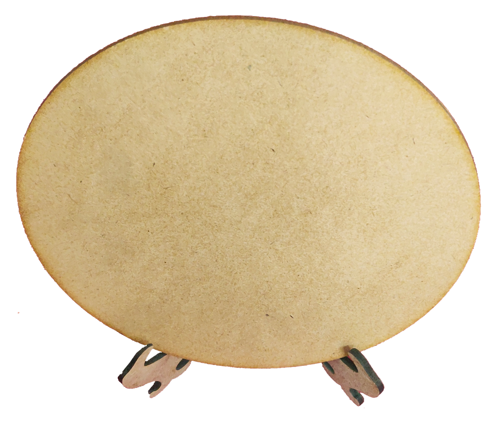 mdf round shape mini paintable disc with inter locking foldable easel stand