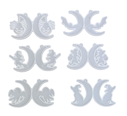 silicone resin jewellery earring resin moulds 6 pairs in one moulds set