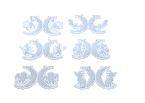 silicone resin jewellery earring resin moulds 6 pairs in one moulds set
