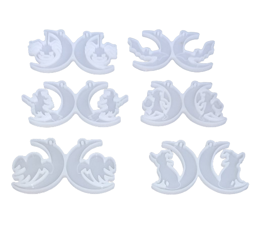 silicone resin jewellery earring resin moulds 6 pairs in one moulds set
