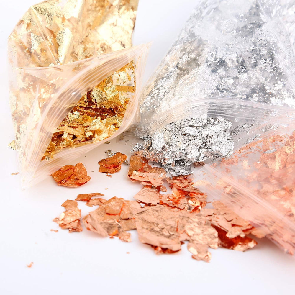 snoogg gold flakes gold leaf sheets flakes for resin art metallic gold foil flakes for gild