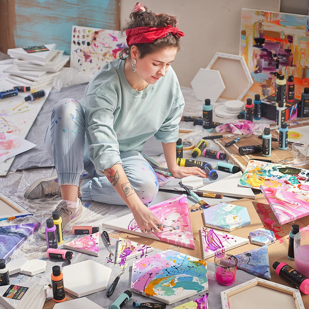 copy of snoogg stretched square canvas panel for acrylic oil painting mix media etc sizes 4