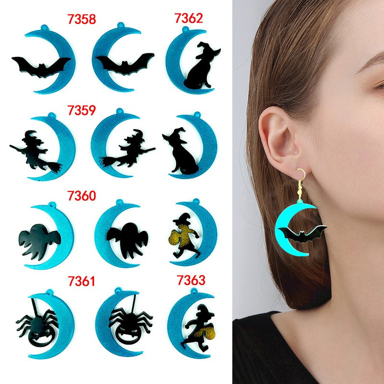 silicone resin jewellery earring resin moulds 6 pairs in one moulds set