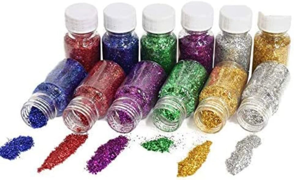 10 gram bottel pack glitter pack of 6 10 and 12 coclor
