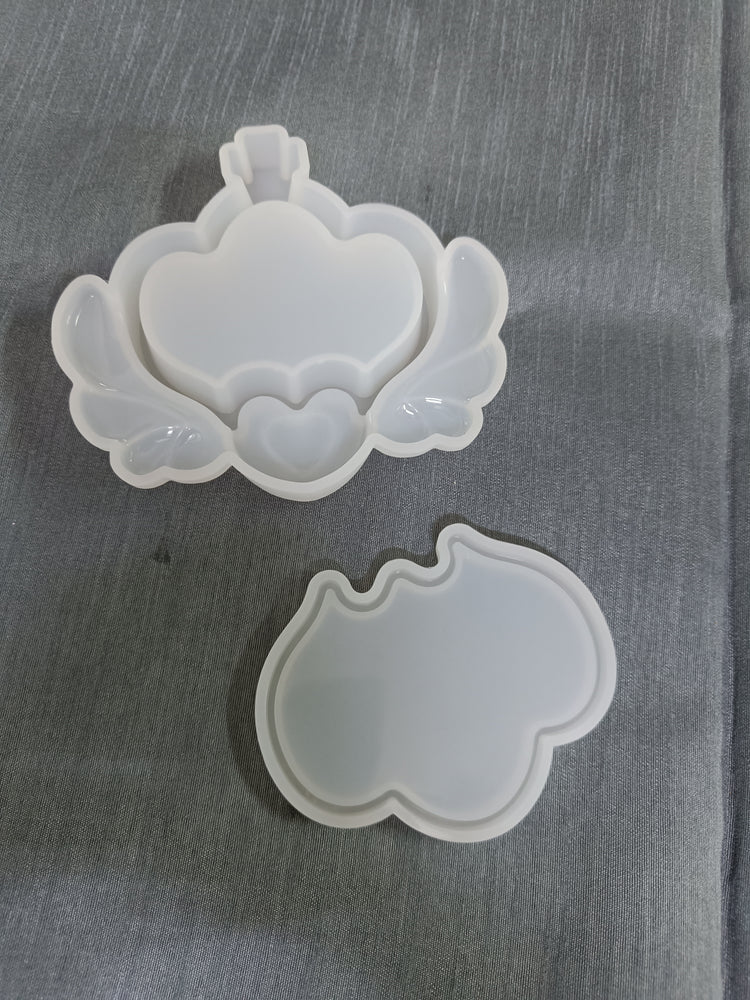 silicone resin gift box mould heavy duty set of two mould body and cover stylish design bat