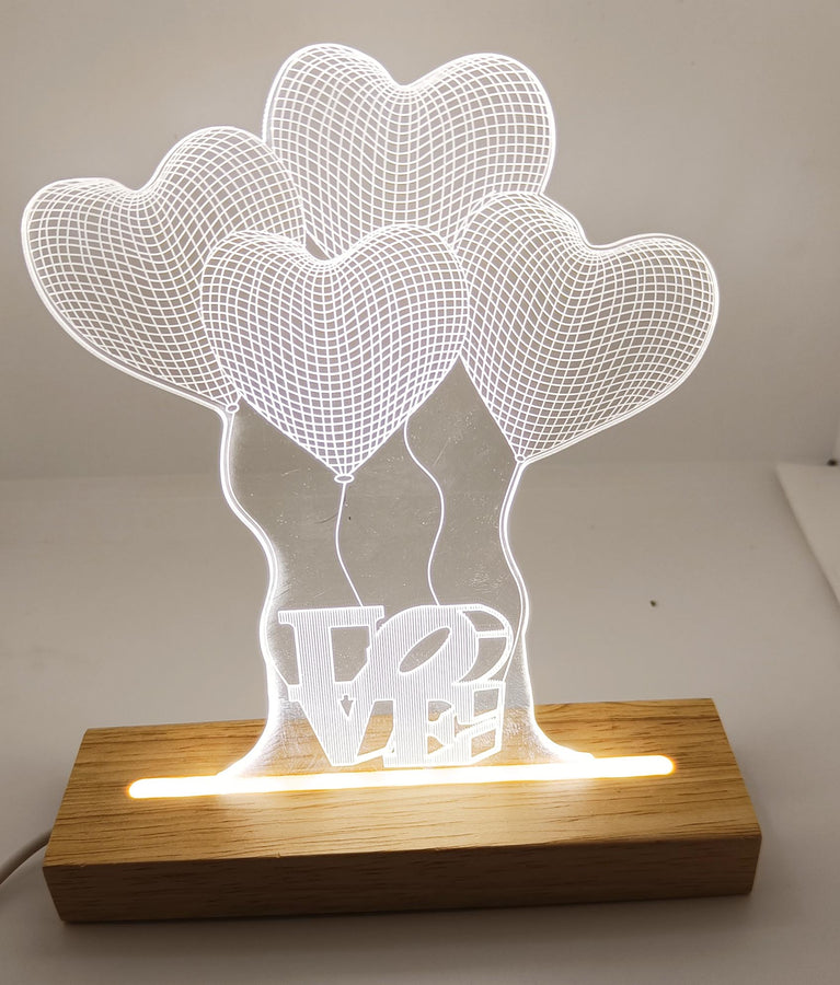 snoogg memorial gift night light clear crystal acrylic heart love gifts sign with led light