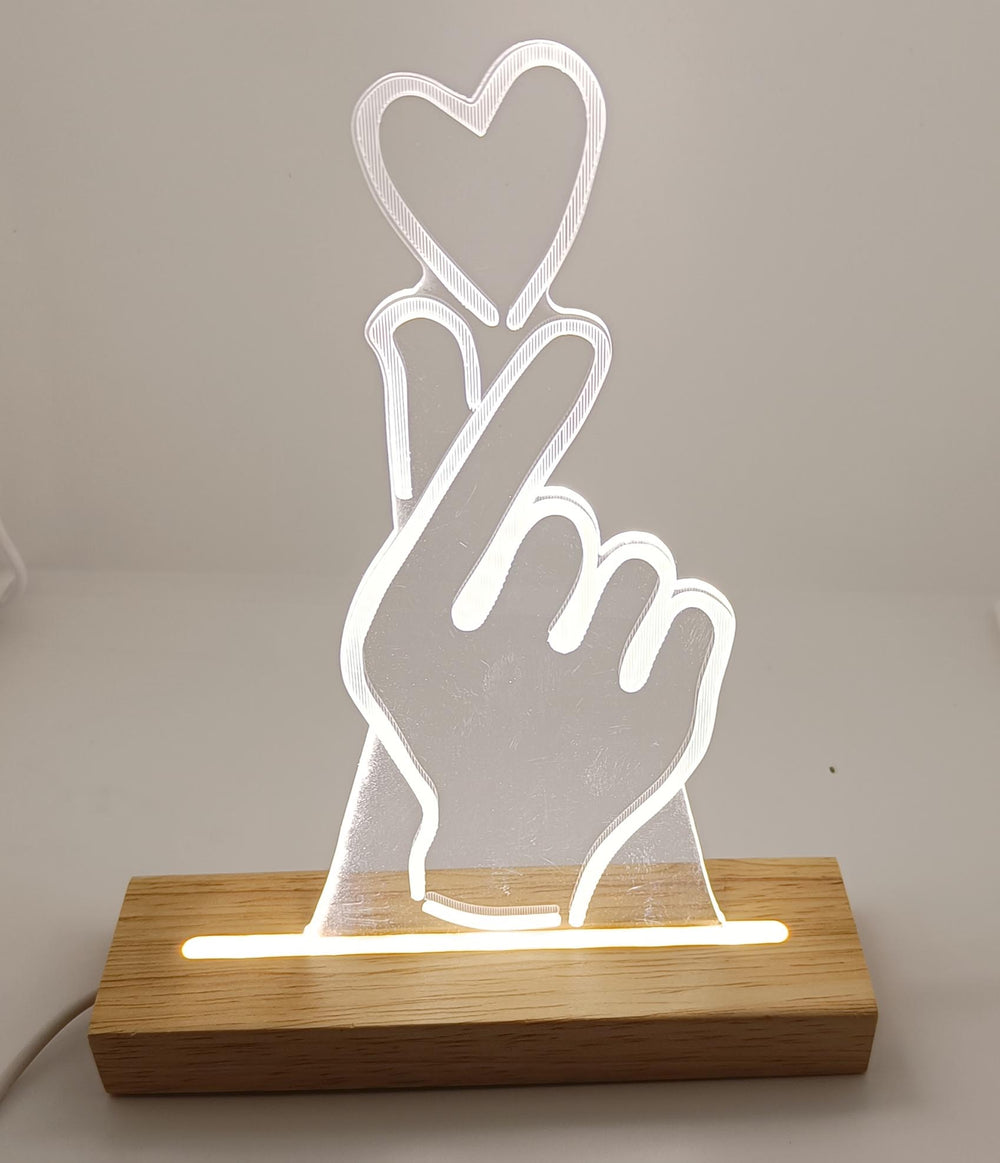snoogg memorial gift night light clear crystal acrylic heart love gifts sign with led light