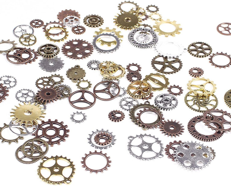 snoogg multi shape and design clock metal gear for resin art insert pack of 100 gram