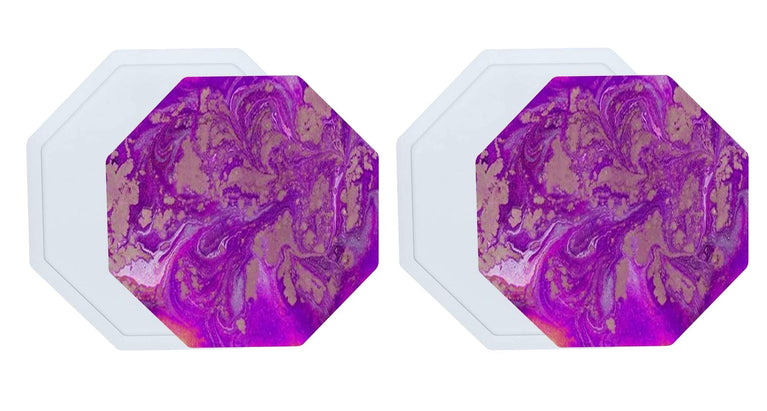 snoogg a 4 pack 10cm hexagon shape and design coaster silicone molds for epoxy resin castin