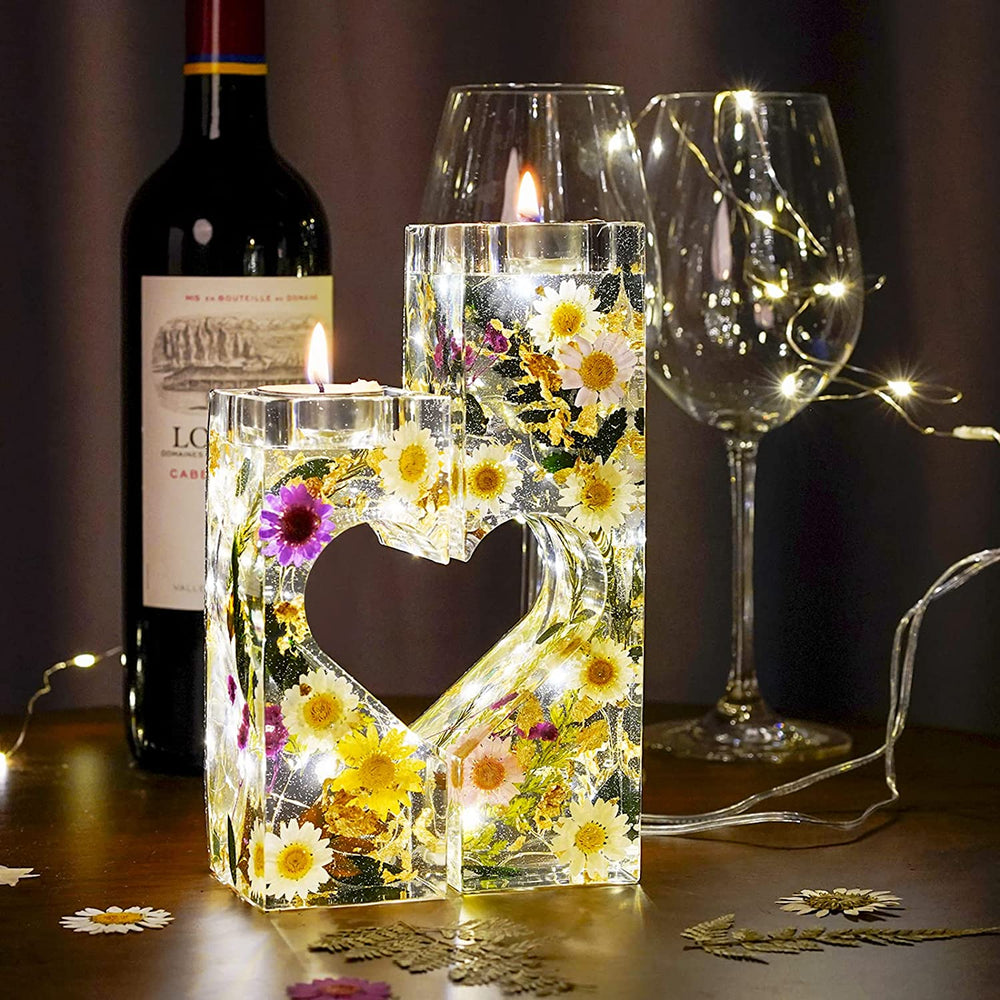 resin tealight candle holder molds 2 sizes in heart shape candles stick silicone molds cand