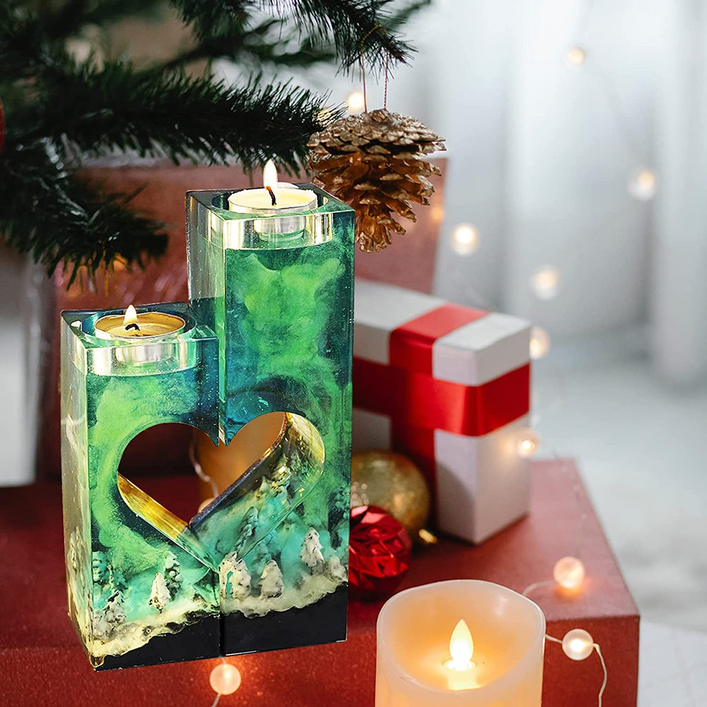 resin tealight candle holder molds 2 sizes in heart shape candles stick silicone molds cand