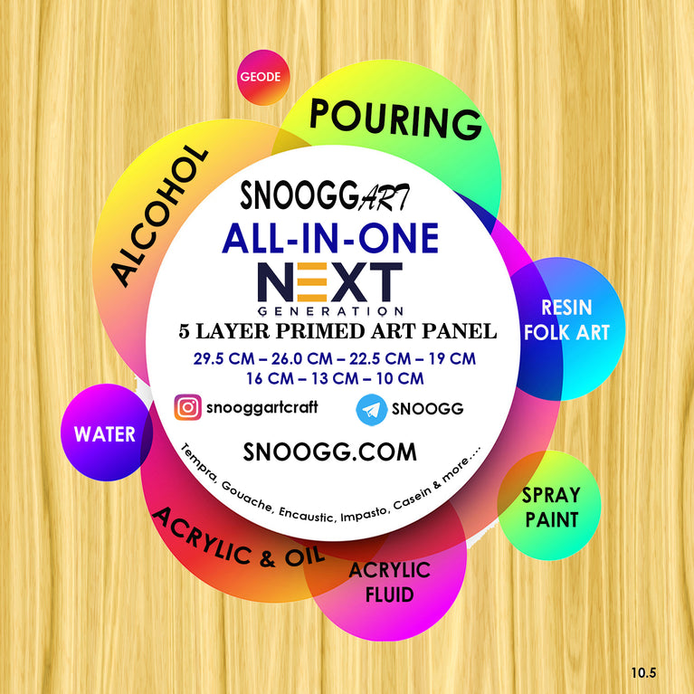 snoogg primed pouring and art panel for resin fluid paint alcohol and mix media pack